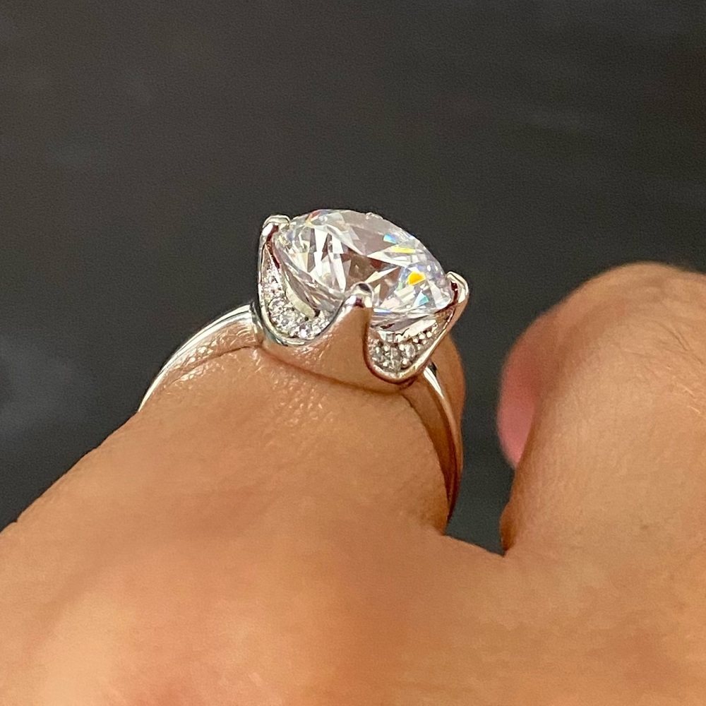 4ct Solitaire Engagement Ring Size 5 - image 2